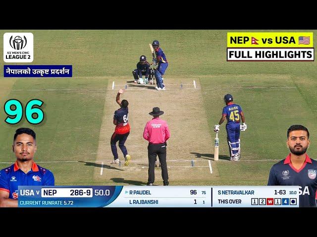 Nepal vs USA ICC World Cup League 2 Cricket Match Highlights 2024 | NEP vs USA Match Highlights 2024