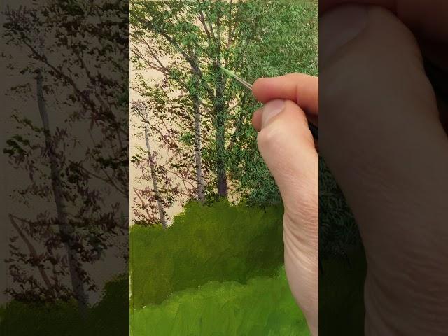 Painting Realistic Trees  #painting #art #shorts