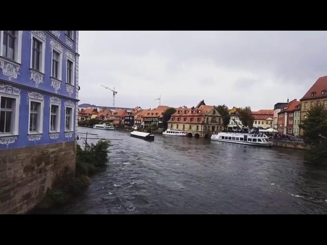 Regnitz river in Bamberg city, Deutschland (short video)