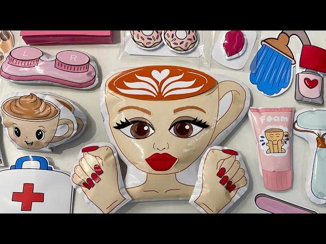 [paper diy] BALLERINA CAPPUCCINA MAKEOVER! Make-up, Skincare, Nails | asmr