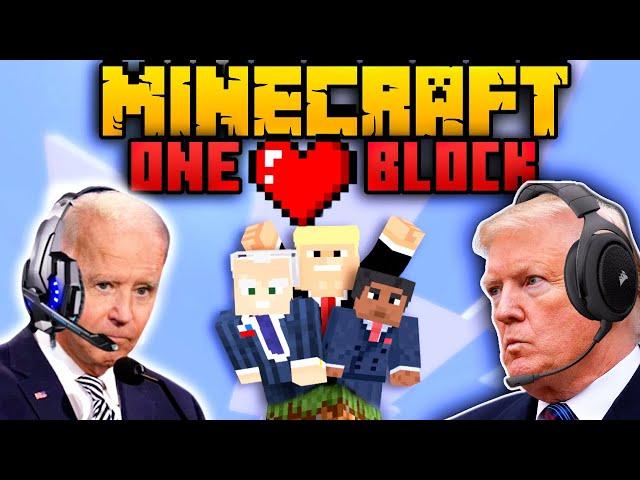 Presidents Play Minecraft One Block With Only 1 Heart!