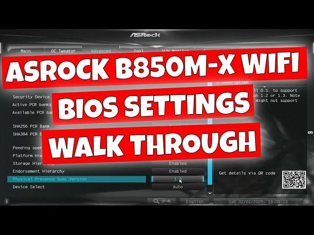 ASRock B850M X WiFi Motherboard BIOS Settings Tour Walkthrough