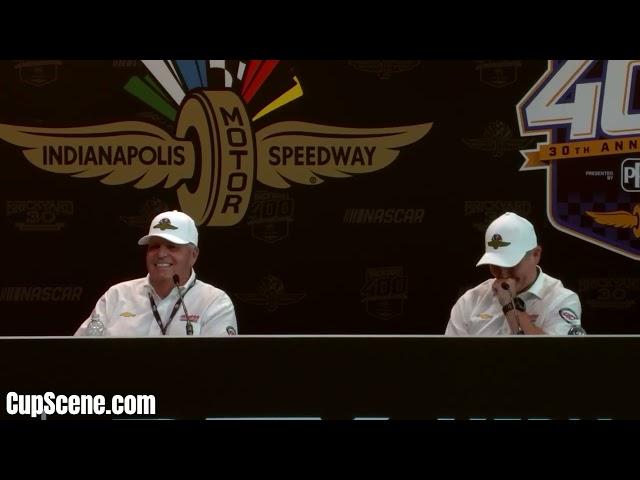 NASCAR at Indianapolis July 2024: Jeff Gordon, Rick Hendrick, Cliff Daniels post race