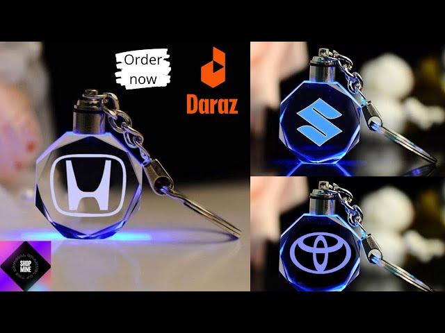 Honda||Toyota||Suzuki Car Logo Key Chains With  Colorful Light||#daraz.pk||Shopping with Shopmine