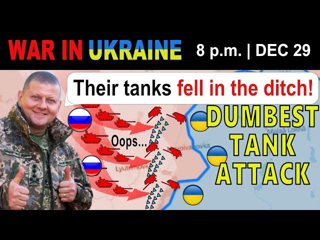 29 Dec: Embarrassing. Russian Tanks ROLL OVER & FALL IN A DITCH During the Attack | War in Ukraine