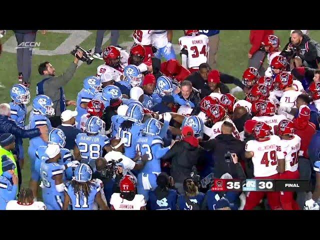 NC State & North Carolina get into altercation after their rivalry game | ESPN College Football