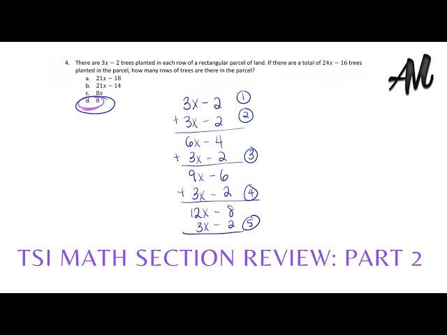 TSI MATH SECTION REVIEW: PART 2