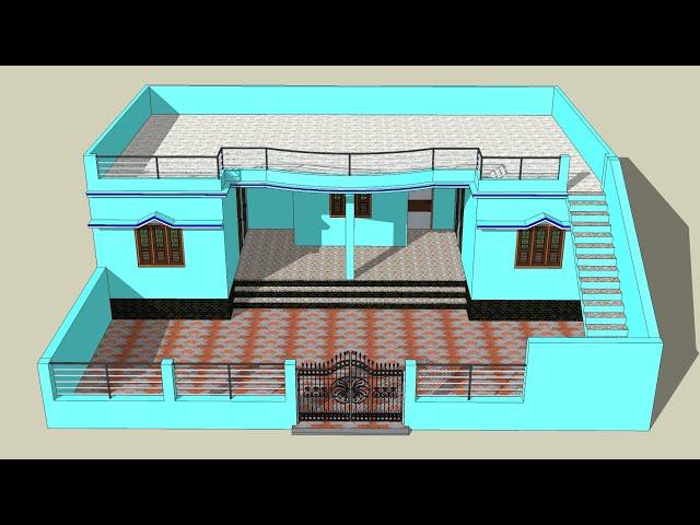 village home plans INDIAN STYLE | 5 rooms house design | small village house plan for village side