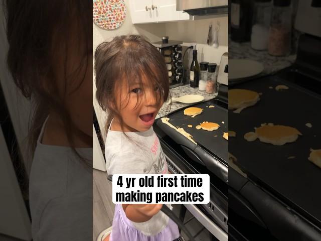 How’d she do?? #dad #parenting #cooking #breakfast #pancake #shorts #daughter