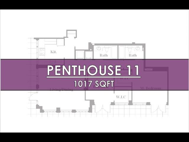 Penthouse 11( 2 bedrooms/2 bathrooms)