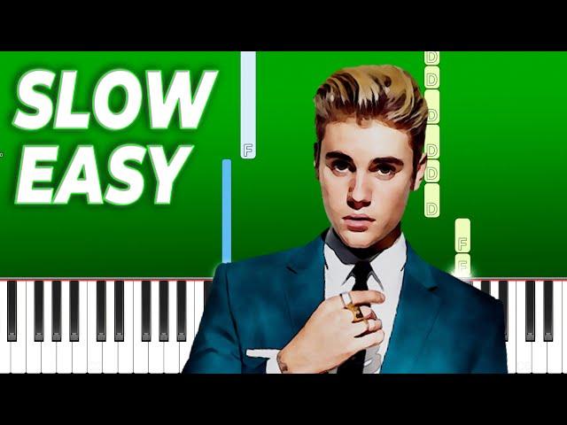 Justin Bieber - Ghost (Slow Easy Piano Tutorial)