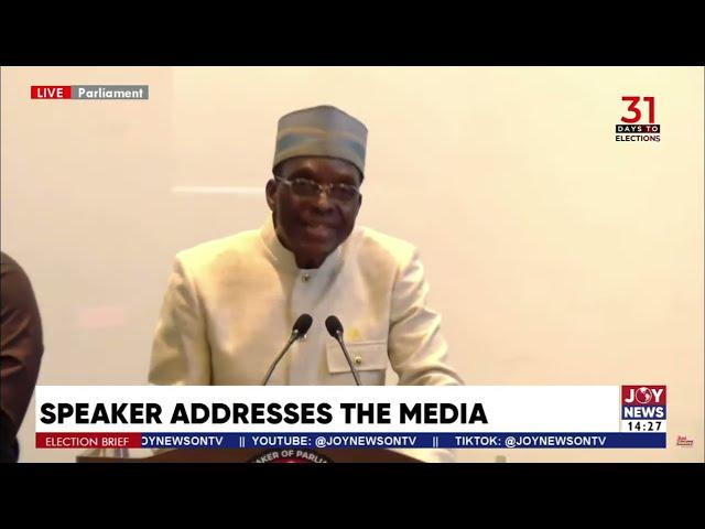 Speaker addresses the media: Executive and Judiciary colluding to weaken parliament - Bagbin