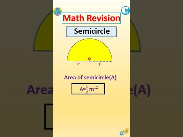 Semicircle | areas | perimeter |  math revision