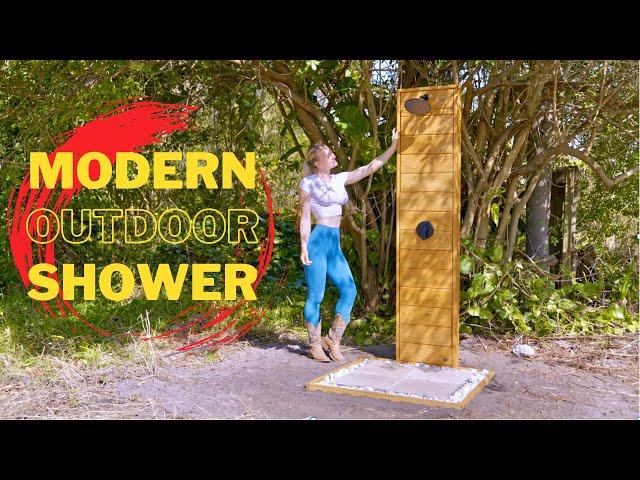 How to build a modern outdoor shower #femalewoodworker