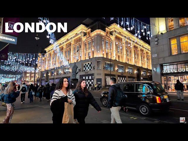 London OXFORD STREET First Christmas Lights 2024 |Central London Night Walk [4K]