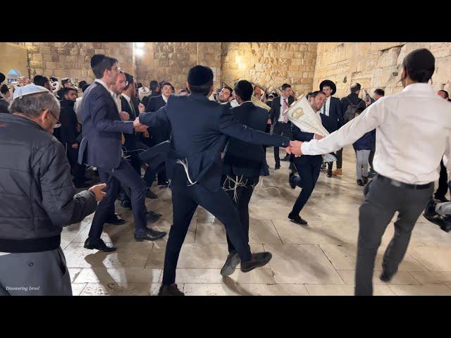 Second Hakafot after the Simchat Torah holiday at the Western Wall in Jerusalem, Israel 2024