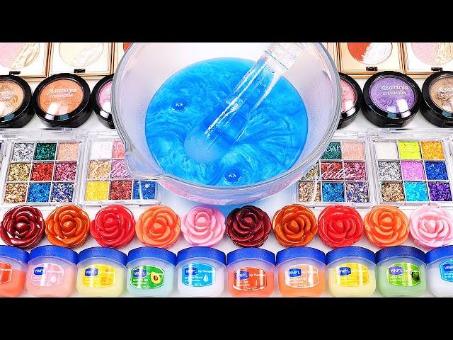 Satisfying Video How To Make Rainbow Rose Slime Makeup Eyeshadow Mixing Random Things GoGo ASMR