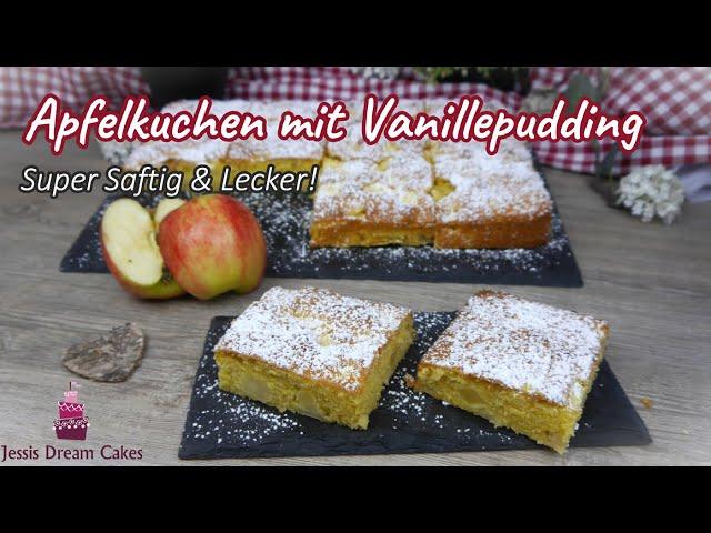 Saftiger Apfelkuchen mit Vanillepudding  / Schnell, Einfach und traumhaft Lecker!