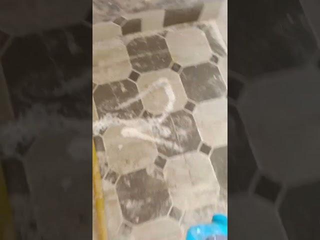 flooring tiles cleaning with MYK Laticrete(CLENZA TC Advanced tile cleaner) easily remove duster