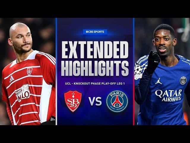 Brest vs. PSG: Extended Highlights | UCL Knockout Phase Play-off Leg 1 | CBS Sports Golazo