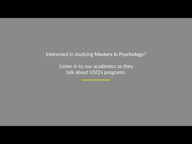 Psychology Masters at USQ