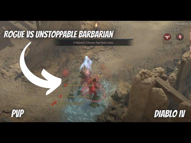 DIABLO 4 - Rogue destroys unstoppable Barbarian - Hatred's Chosen