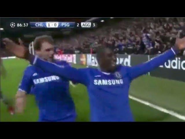 Demba Ba Winning Goal - psg vs chelsea 2014