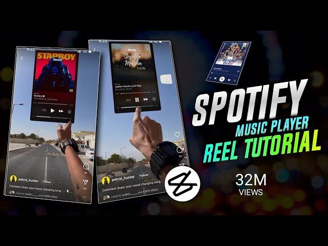 SPOTIFY MUSIC PLAYER REELS VIDEO EDITING | INSTAGRAM REELS TRENDING TUTORIAL | SPOTIFY REELS EDITING