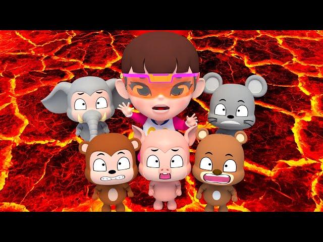 The Floor Is Lava! Super Lime Rescue Team Save The Animals & Learn Numbers  | Lime And Toys Cartoon