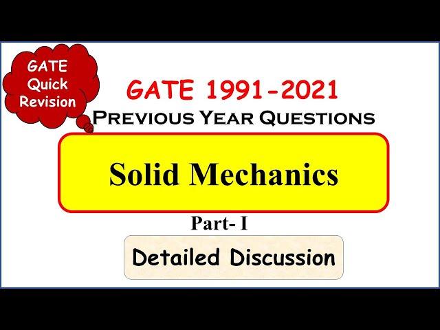 Strength of materials | GATE Civil Engineering 2023 | GATE Solid Mechanics Previous Year Papers |