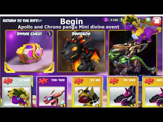 Begin Apollo and Chrono pangu Mini divine event-Dragon Mania legends | Dragon Delight event | DML