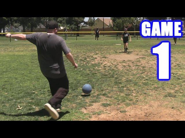 MY FIRST KICKBALL HOME RUN! | On-Season Kickball Series | Game 1