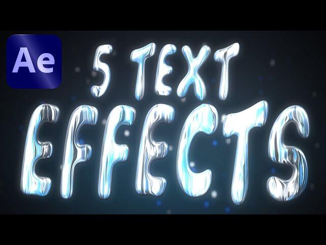 5 MUST TRY Text Effects in After Effects [TUTORIAL]