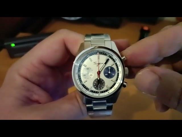 SUGESS EL PRIMERO STYLE DOMED SAPPHIRE 5ATM SWANNECK ST1902 MECHANICAL CHRONOGRAPH WATCH UNBOXING