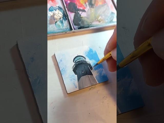  Watch Shera Martin Kemp Paint a Miniature Lighthouse on Claybord #artonpanel