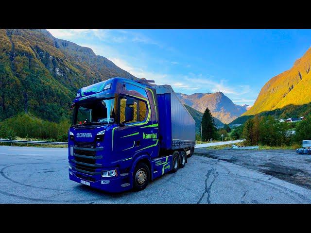 POV Driving  Norway Scania S560 - Sirpantine road.15 Danger tunnel 4.0 ️