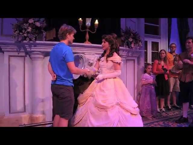 Tommy plays Phillipe the Horse and meets Belle after the show at Enchanted Tales with Belle