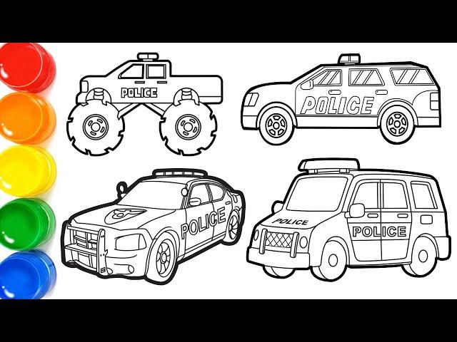 Car Drawing  How to red car drawing step by step  Simple easy way on how to draw a Police Car