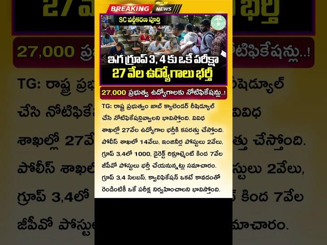 నిరుద్యోగులకు గుడ్ న్యూస్ 27,000 ఉద్యోగాలు Latest Govt Job Notifications 2025 Telangana Latest Jobs