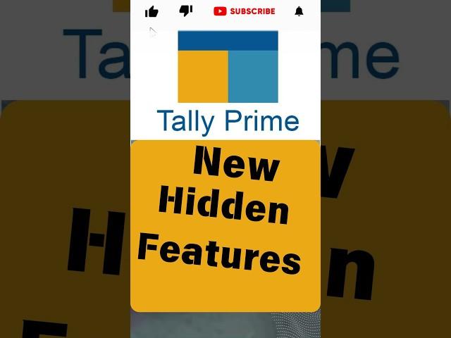 Tally Prime New Best Hidden Features || New Update In Tally Prime 4.1 || #shorts