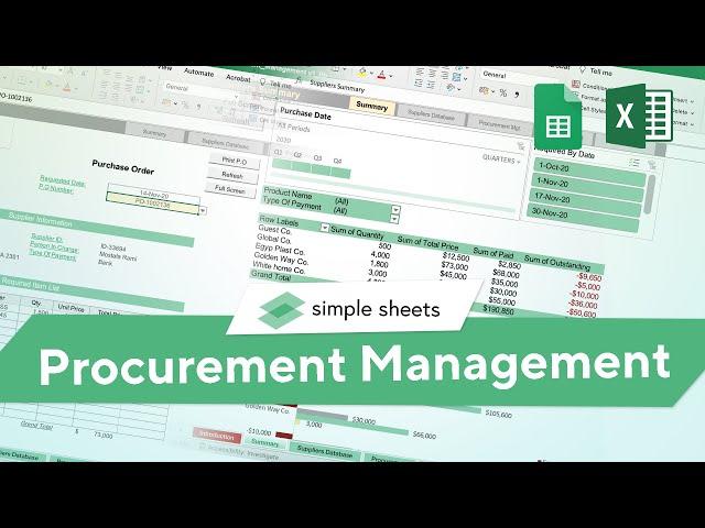 POWERFUL Procurement Management Template for Excel & Google Sheets
