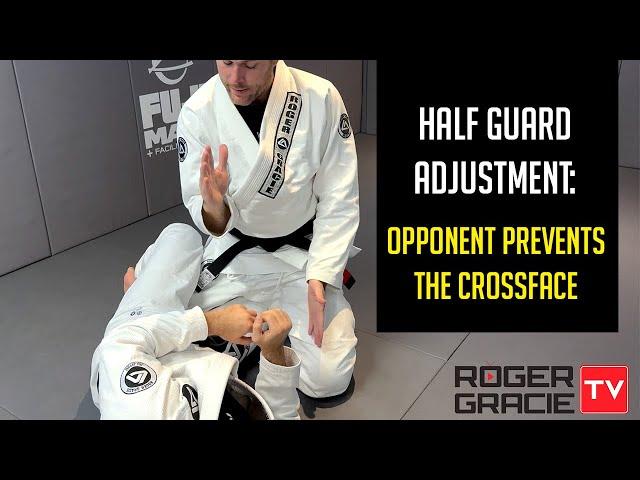 Half Guard Pass Adjustment: Opponent Defending The Crossface