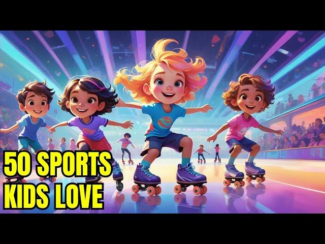 Learn English For Kids | 50 Sports Kids Love