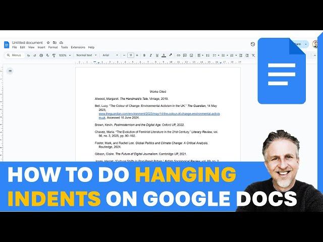 How to do Hanging Indents on Google Docs - Works Cited Page