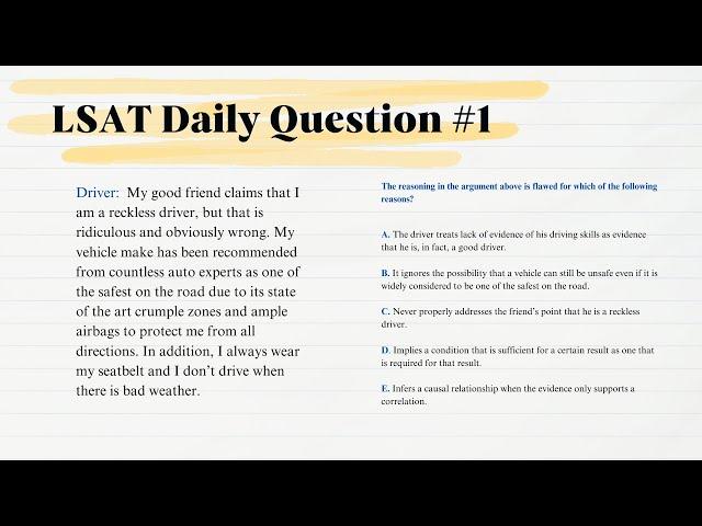 LSAT Example Flaw Question #1 Explained