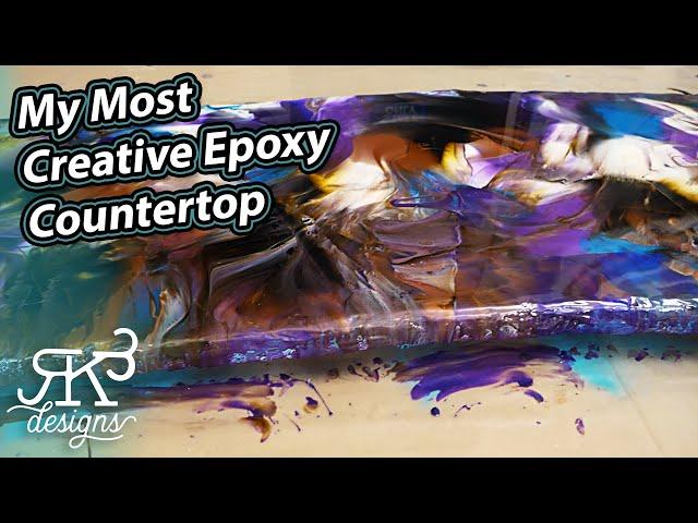 Create This Easy DIY Colorful Marble Epoxy Countertop | RK3 Designs