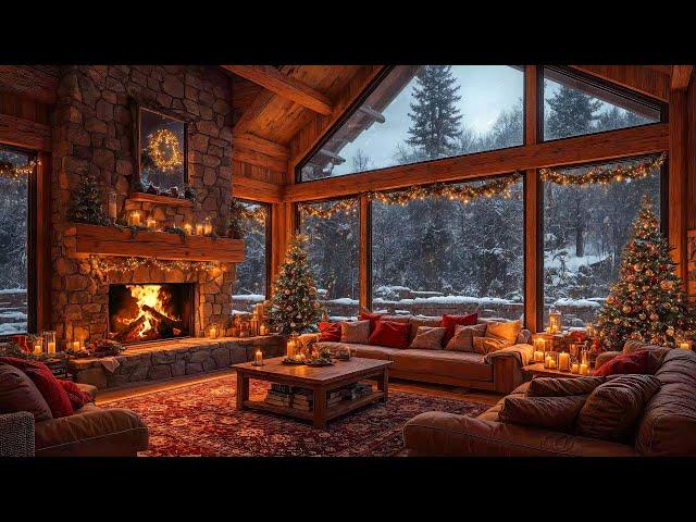 Sweet Christmas Jazz Music 2025 at Cozy Christmas Cabin Ambience  Jazz Relaxing Music & Fireplace 