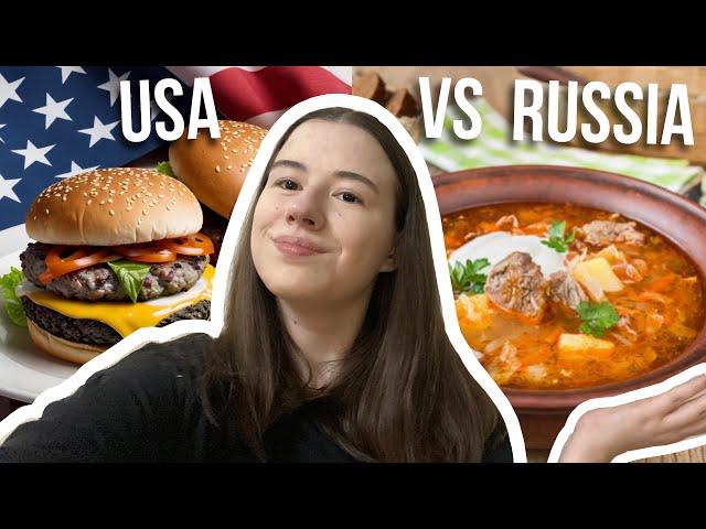 Russian tries to understand American food /comparing American and Russian diets