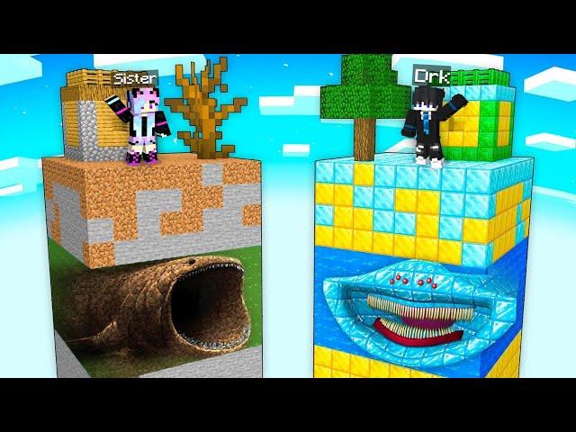 Rich EL GRAN MAJA vs Poor BLOOP Survival Chunk Battle in Minecraft