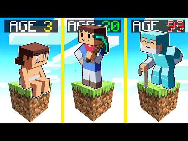 Surviving 99 Years on ONE BLOCK in Minecraft!